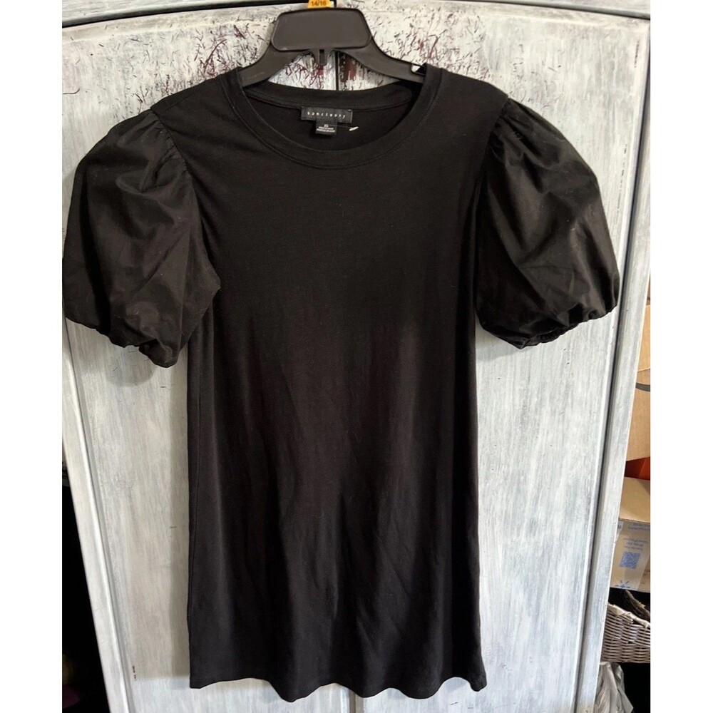 Sanctuary puff sleeve knee length dress XS blk Y2K cottage core feminine romance